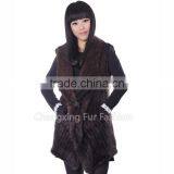 CX-G-B-220E Knit Real Mink Fashion Fur Fashion Fur Vests For Women thumbnail-3