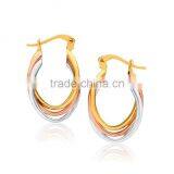 Stylish Gold Plated Artificial Hoop Earrings thumbnail-1