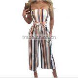 Zm50238b Hot Sell Ladies Pants Summer New Style Color Stripe Jumpsuits Women thumbnail-3