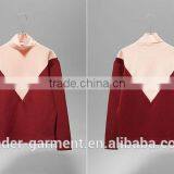 Custom Sweatshirt, Turtleneck Sweatshirts, Color Contrast Sweatshirt Women thumbnail-2