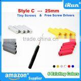 Metal Aglets Shoelace Tips in Gold/Silver/Gun Black/White/Red/Blue 6 Colors - Set of 4 Tips And Screws Includes Screwdriver thumbnail-1