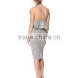 Latest One-shoulder Design Ruffled New Fashion Ladies Dress 2015 thumbnail-4
