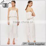 2017 Newest Fashion Embroidered Sling Ladies Jumpsuit With Ruffles thumbnail-1