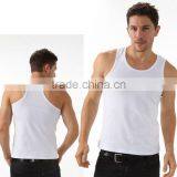 OEM Plain Slim Fit Solid Color Bamboo Singlet for Men / Mens White Singlets T13322 thumbnail-1