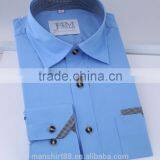 Stiff Collar Mens Solid Color Dress Shirts thumbnail-2