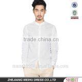 Rolled Sleeve Mandarin Collar Hemp Linen Shirt for Men thumbnail-1