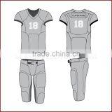 Gray American Football Uniform With Capless Sleeves and Sublimated Player Name Labeling thumbnail-1