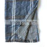 Jilong Double Face Plaid Scarf Classic Blue Fashion Men Scarf thumbnail-3