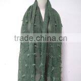 New Fashion Custom Cutting Pattern Plain Dyed Linon Viscose Hijab Scarf in Stock thumbnail-6
