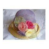 7cm Sinamay Straw Braid Womens Church Hats With Sewing Brim / 57cm Customized Hats thumbnail-1