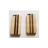 Maple & Walnut Iphone 5 Wood Cases With Yellow Brown Mixed Strip