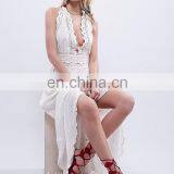 High Qaulity Lace Trim Cotton Gauze Maxi Dress ,fashion Woman Cotton Party Dress thumbnail-3