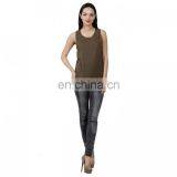 Solid Brown Sleeveless Top for Girls thumbnail-1