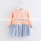 2017 new design fashion cotton baby girl party dress cheap Easter party long sleeve dresses clothing kids