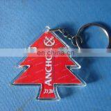 China Wholesale Hot Selling Custom Design Christmas Tree Shape Acrylic Keychain, Plastic Photo Frame Keyring