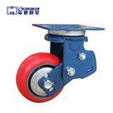 Double Spring PU Damping Rubber Shock Absorption Caster