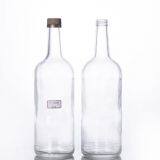 1L round glass whisky bottle with screw cap