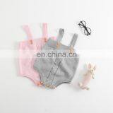 2019 Spring Autumn Knitted Cotton Baby Bodysuits Rompers Knit Gray Pink Newborn Baby Clothes thumbnail-2