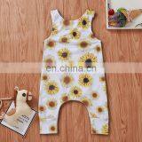 Baby Girl Romper Sunflower Print Summer Sleeveless Vest Jumpsuit for 0-24M thumbnail-2
