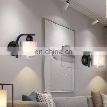 American Living Room Simple Fabric Bedroom Bedside Lamp Creative Wall Lamp Wrought Iron Single Head Wall Lamps thumbnail-4