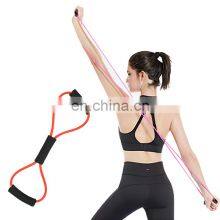 Yoga Gym Fitness Elastic Resistance Tube Chest Expander 8 Shaped Figure 8 Resistance Band