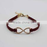 Big Gold Infinity Braided Leather Bracelet Lobster Claw Clasp Black Men Jewelry thumbnail-3