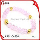 Stainless Steel Jewelry Fashion Yellow Pink Crystal Bead Bracelet thumbnail-2