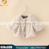 children's coat with high quality wool blend fur coat cape poncho parka for girls