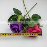12"half open silk flower mini red rose