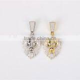 China Jewelry Manufacturer Suply Sterling Silver Paved Leopard Head Pendant thumbnail-3