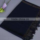 Hot Selling Rhinestone Fixed Islamic Muslim Women Tassel Chiffon Scarf thumbnail-3