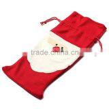 Cheap Christmas Gift Bag Velvet Drawstring Bag Bottle Wine Bag