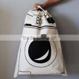 China Factory Supply Custom Cartoon Print Canvas Drawstring Bag thumbnail-2