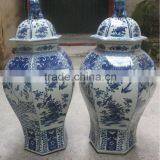 Chinese Antique Blue and White Ceramic Vase thumbnail-1
