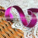 China wholesale saddle stitches grosgrain wire edge ribbon for gift packaging