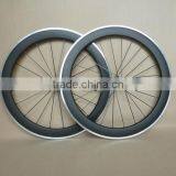23mm Width Carbon Alloy Wheels Clincher 60mm Depth Aluminum Braking Surface Carbon Wheels thumbnail-1