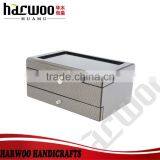 Silver Color Leather Watch Box,transparent Wooden Watch Display Box,watch Display Box With Chest