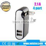 5V 2.1A Mini 4 Usb ac Wall Charger for Samsung thumbnail-3