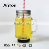18oz China Made Glass Mason Jar Wholesale Drinking Glass Mason Jar Mug With Straws and Lid Clear Glass Mason Bottles thumbnail-4