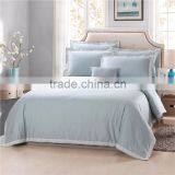 100% Cotton Solid Embroidery Bedding Set Light Blue thumbnail-1
