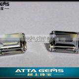 Rectangle Shape Emerald Cut White Glass Crystal thumbnail-1