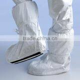 Disposable anti-slip boot cover with elasticated top and leg tie