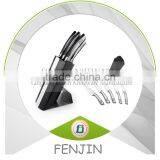 5PCS Stainless Steel Blade Kitchen Knife Set With Block thumbnail-1