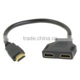 1080P HD Port Male to 2 Female Splitter Cable Adapter Converter