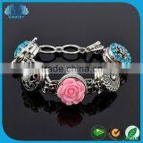 Snap Button Jewelry Artificial Flowers Bracelets