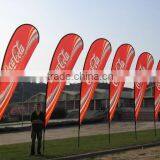 Outdoor Beach Flag Pole , Tear Drop Flying Banner Stand