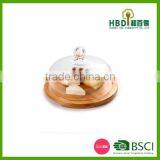 Hot Selling Glass Cheese Dome With Bamboo Base/glass Dome With Bamboo Base thumbnail-2