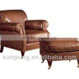 Leather Sofa With Footrest