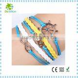 Promotional Elegant Infinity Bracelet Double Wing Bracelet ,silver&gold Plated Wax Infinity Bracelet as Gift thumbnail-2