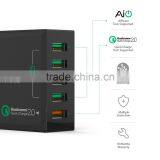 Aukey Quick Charge 2.0 54W 5 Ports USB Desktop Charging Station Wall Charger,EU Plug thumbnail-3
